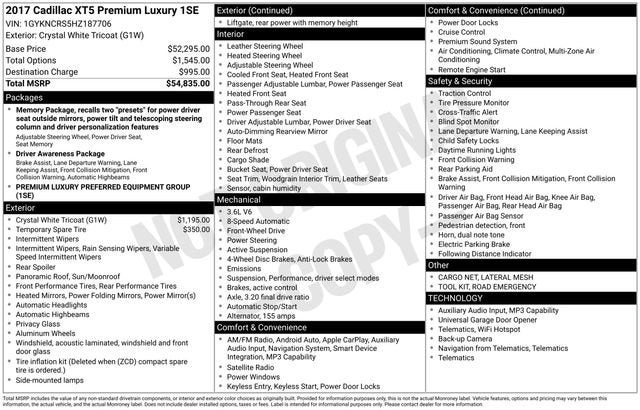 2017 Cadillac XT5 Premium Luxury FWD