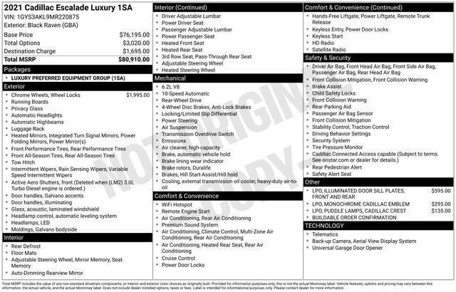 2021 Cadillac Escalade Luxury