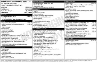 2022 Cadillac Escalade ESV Sport