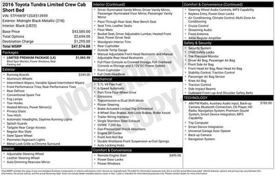 2016 Toyota Tundra Limited 5.7L V8