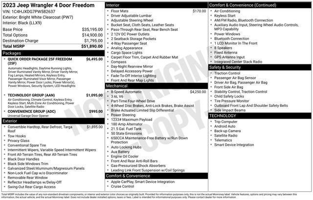 2023 Jeep Wrangler Freedom