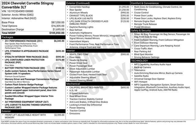 2024 Chevrolet Corvette Stingray 3LT