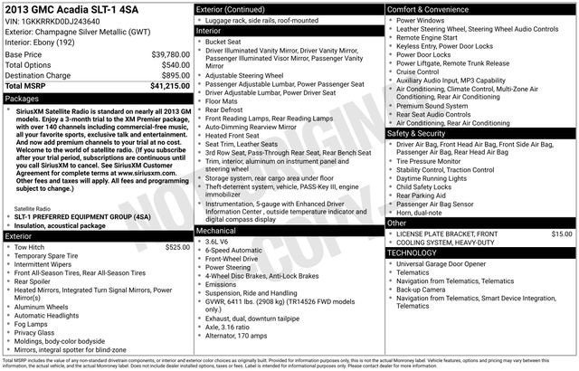 2013 GMC Acadia SLT