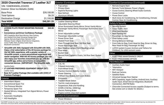 2020 Chevrolet Traverse LT Leather
