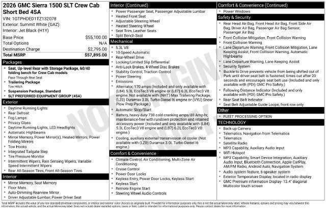 2026 GMC Sierra 1500 SLT