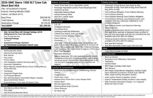 2026 GMC Sierra 1500 SLT