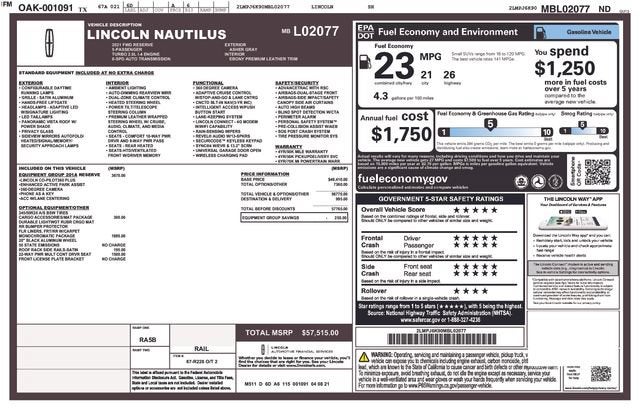 2021 Lincoln Nautilus Reserve