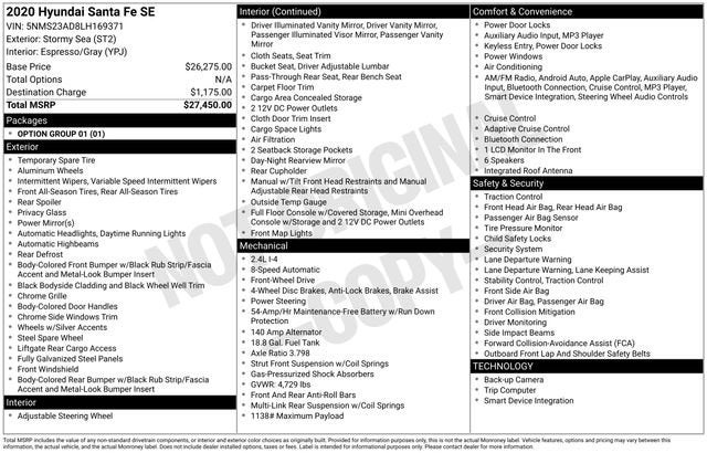 2020 Hyundai Santa Fe SE