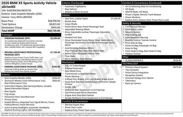 2020 BMW X5 sDrive40i