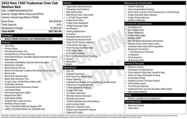 2022 RAM 1500 Tradesman