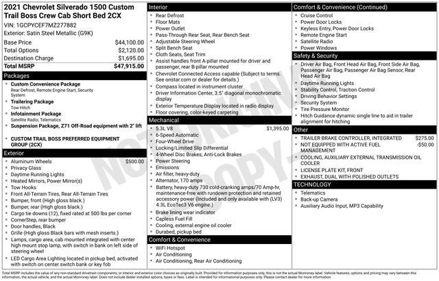 2021 Chevrolet Silverado 1500 Custom Trail Boss