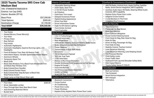 2025 Toyota Tacoma 2WD SR5