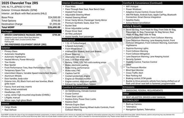 2025 Chevrolet Trax 2RS