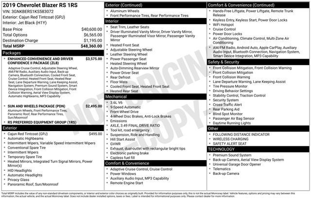 2019 Chevrolet Blazer RS