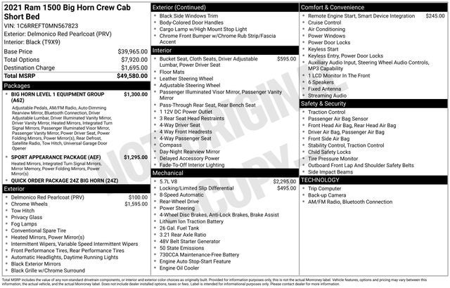 2021 RAM 1500 Big Horn/Lone Star